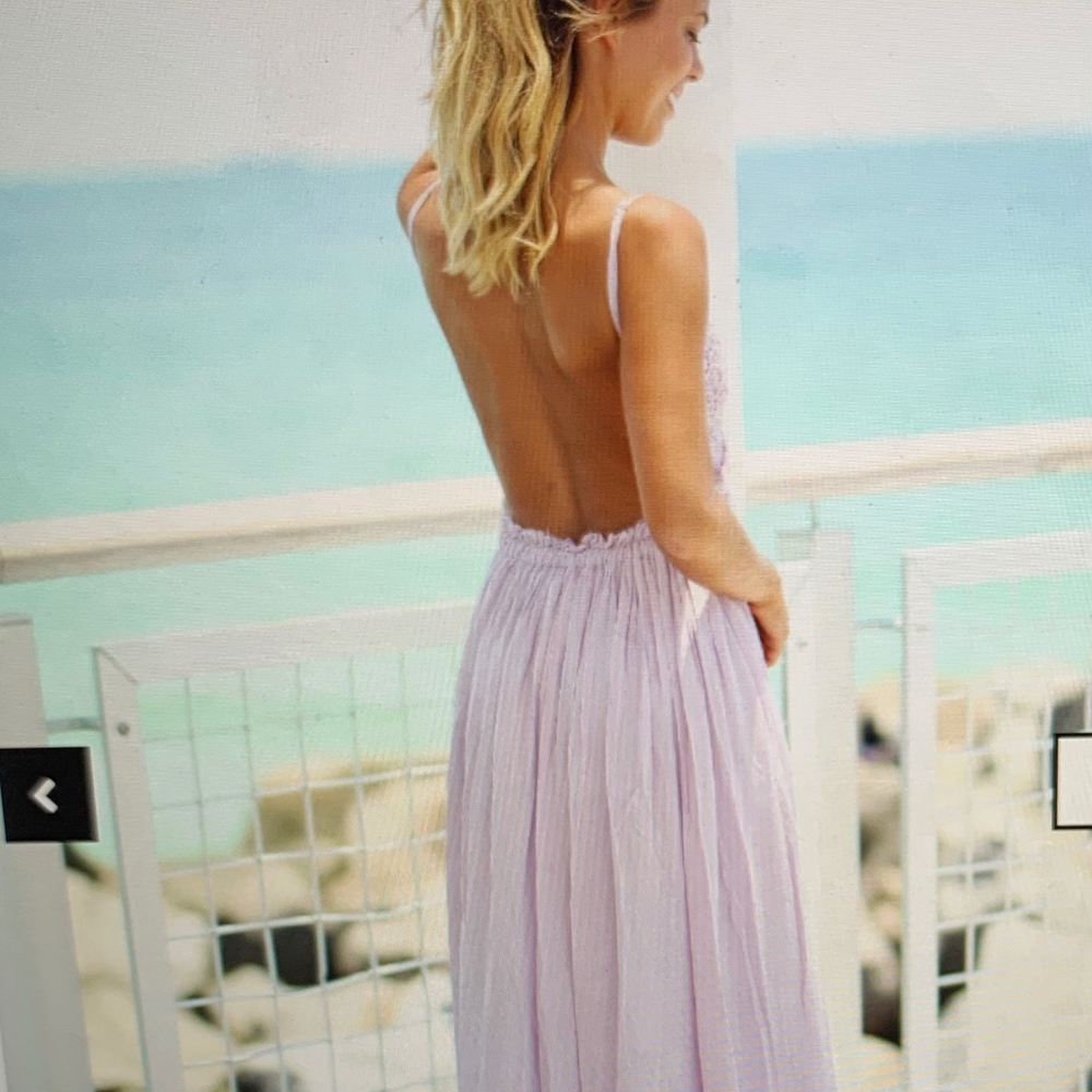 Lavender Lace Maxi Dress open back